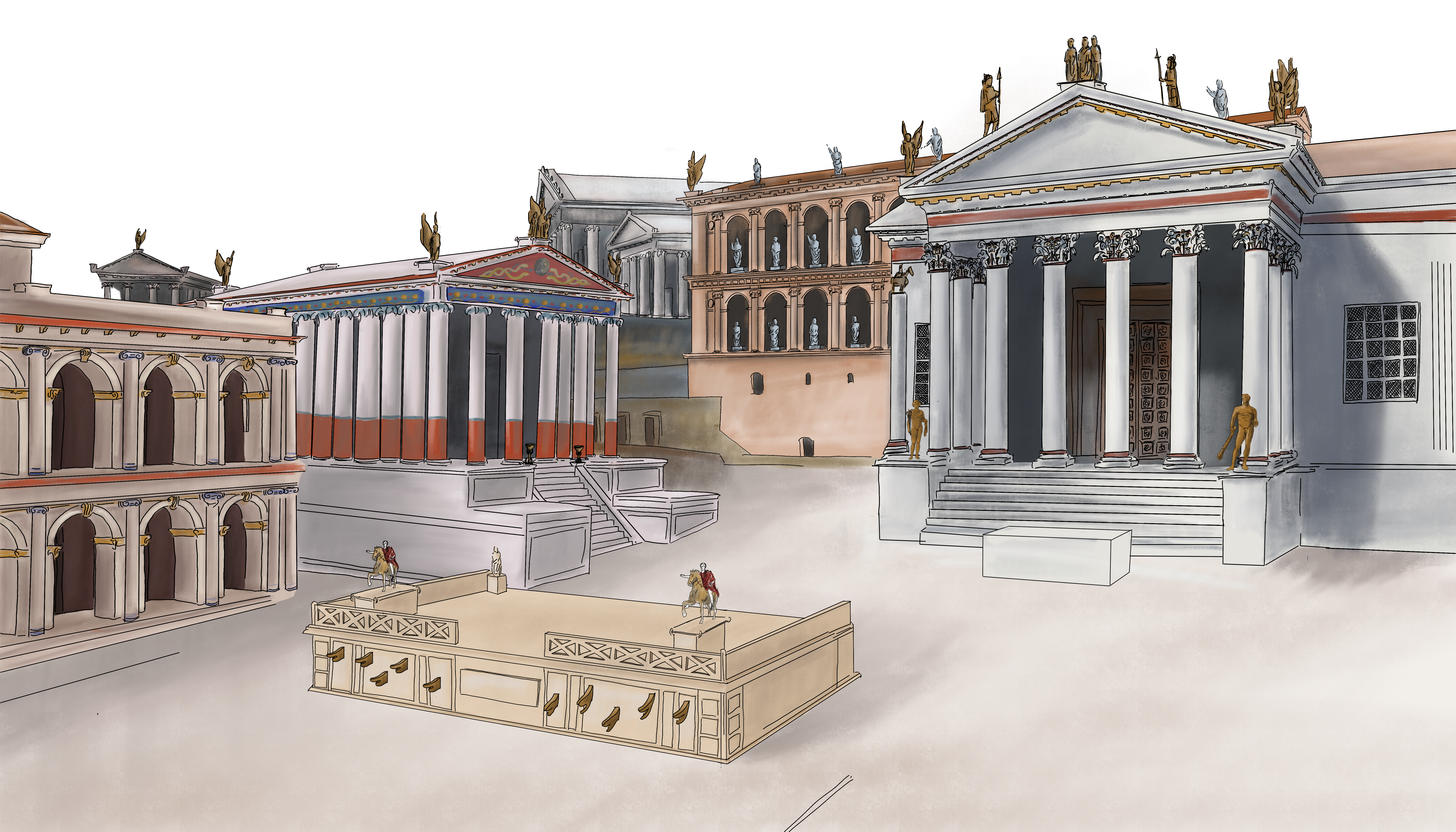A reconstructed illustration of the Roman forum